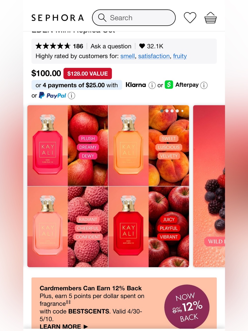 Kayali Eden Obsessions Mini Fragrance Set with Pink Travel Pouch - Picture 2 of 3